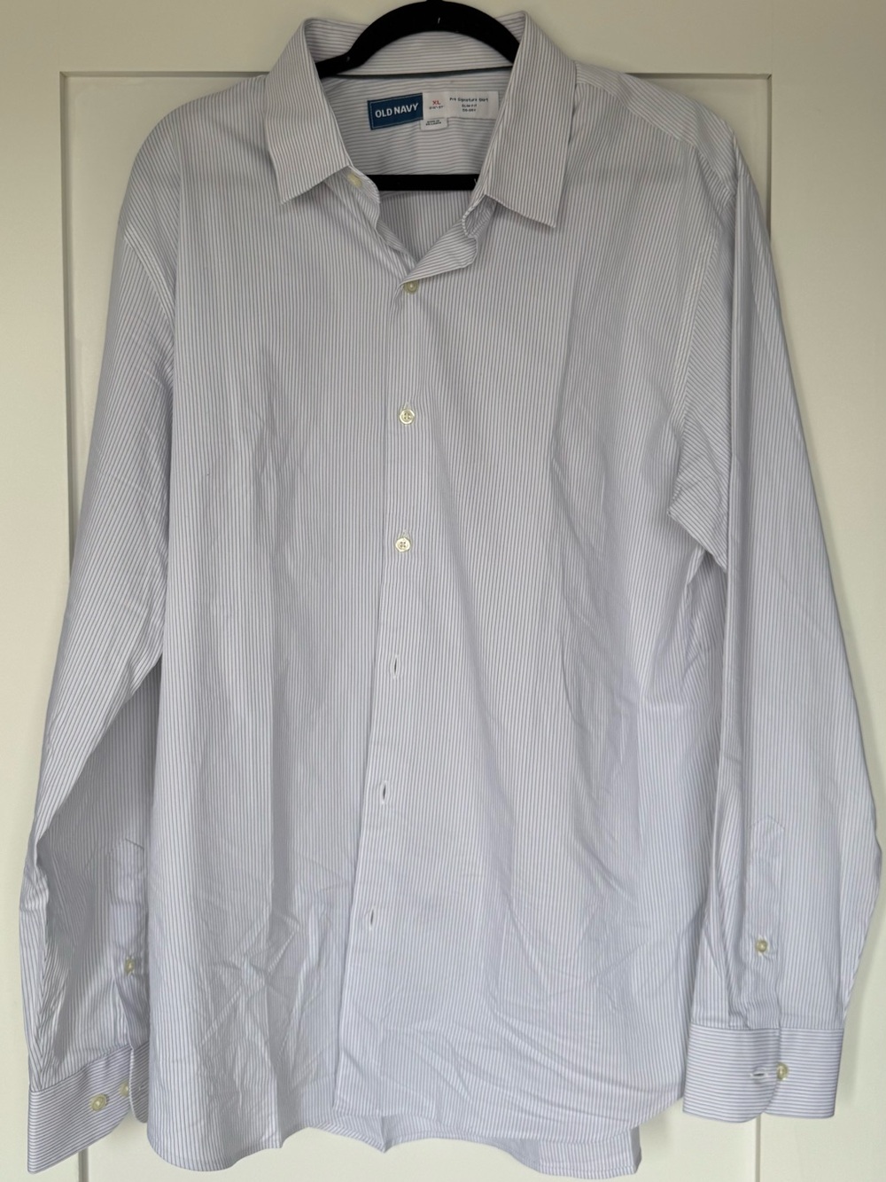 Old Navy Light Blue and White Pinstripe Dress Shirt